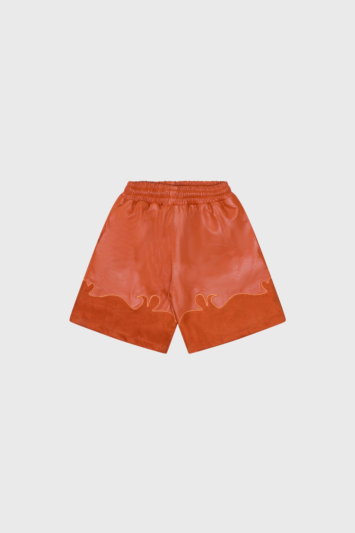 Leather Floral Shorts