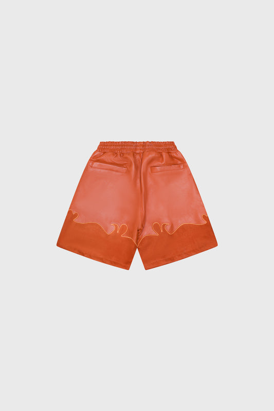 Leather Floral Shorts