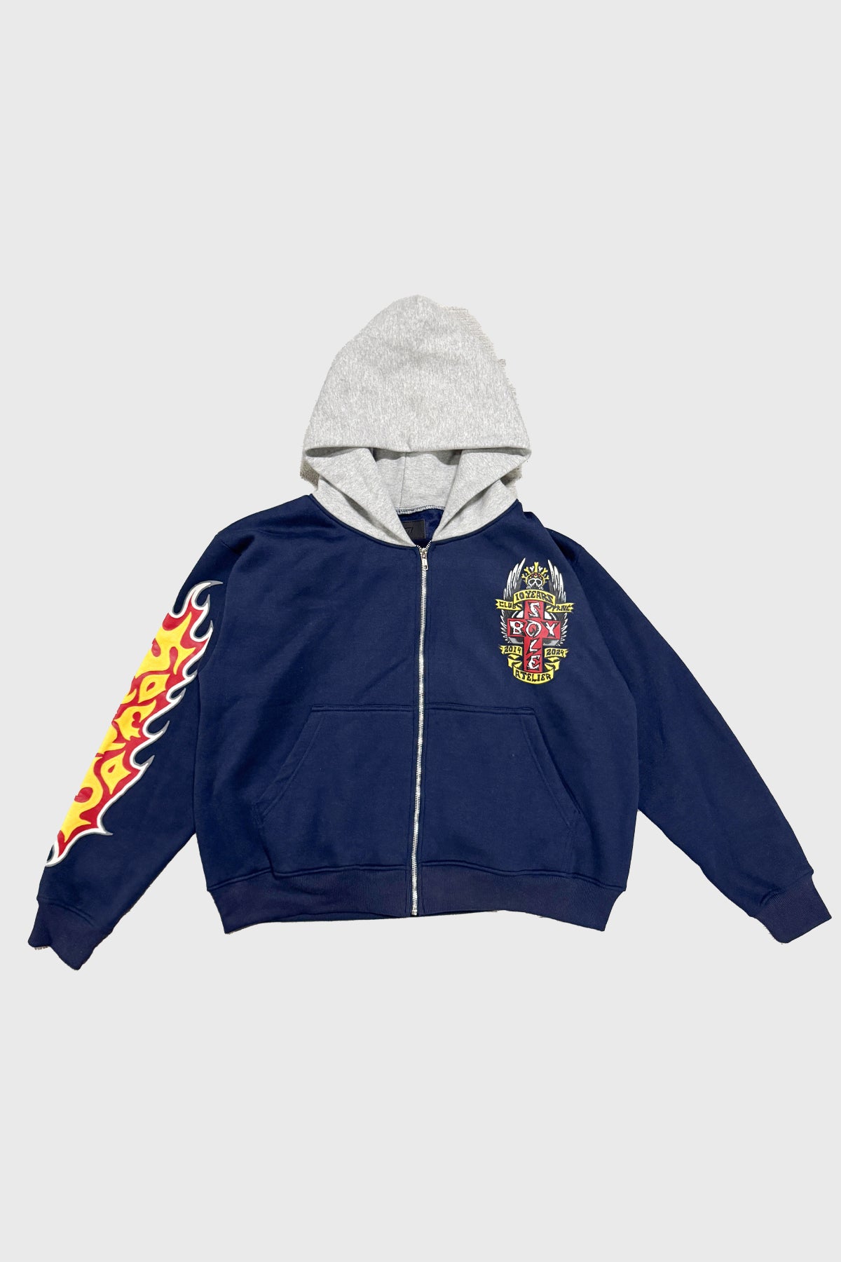 Club Prive Zip Up Hoodie Navy SOLEBOY