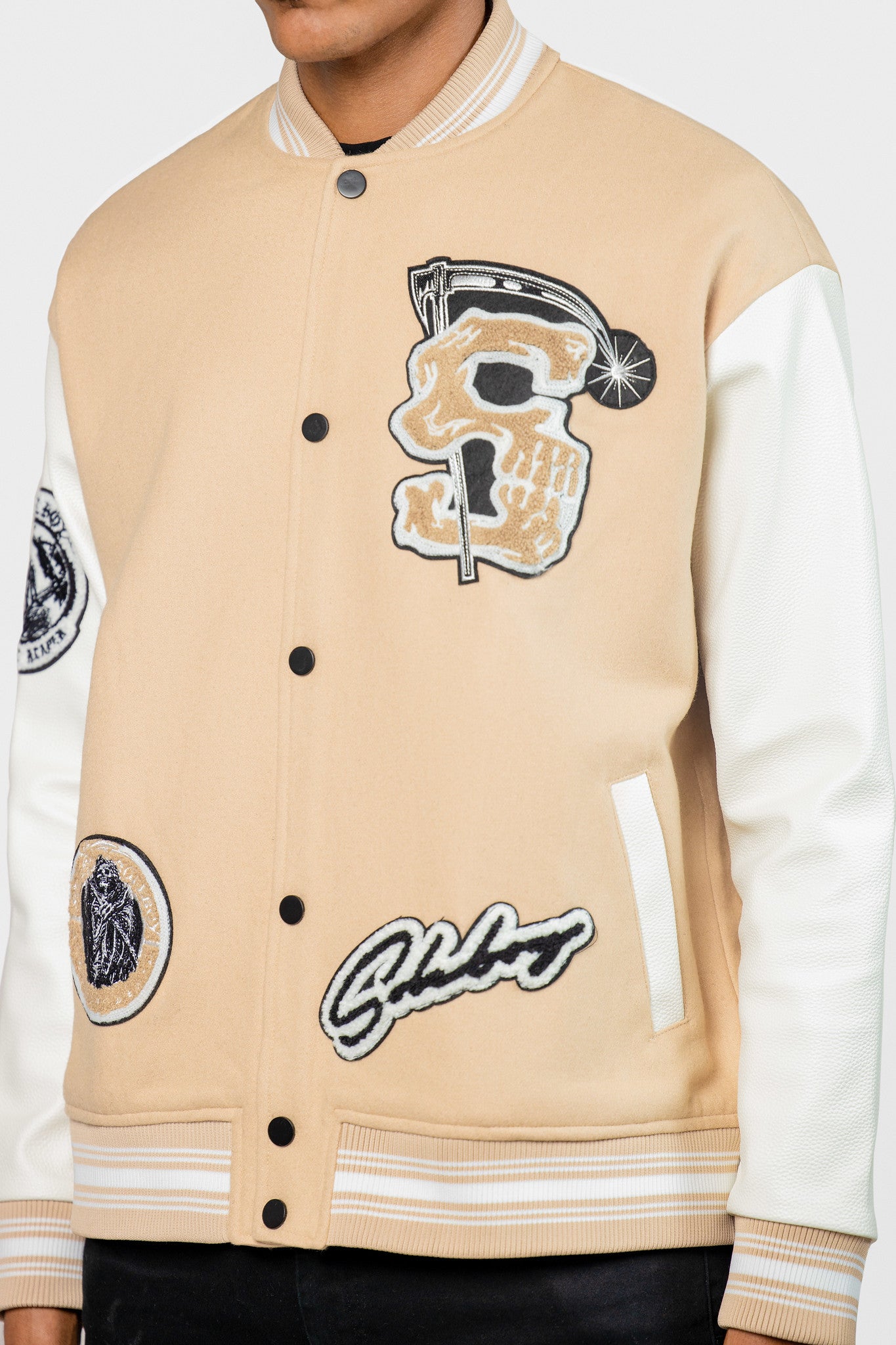 REAPER VARSITY JACKET [CREAM] – SOLEBOY®