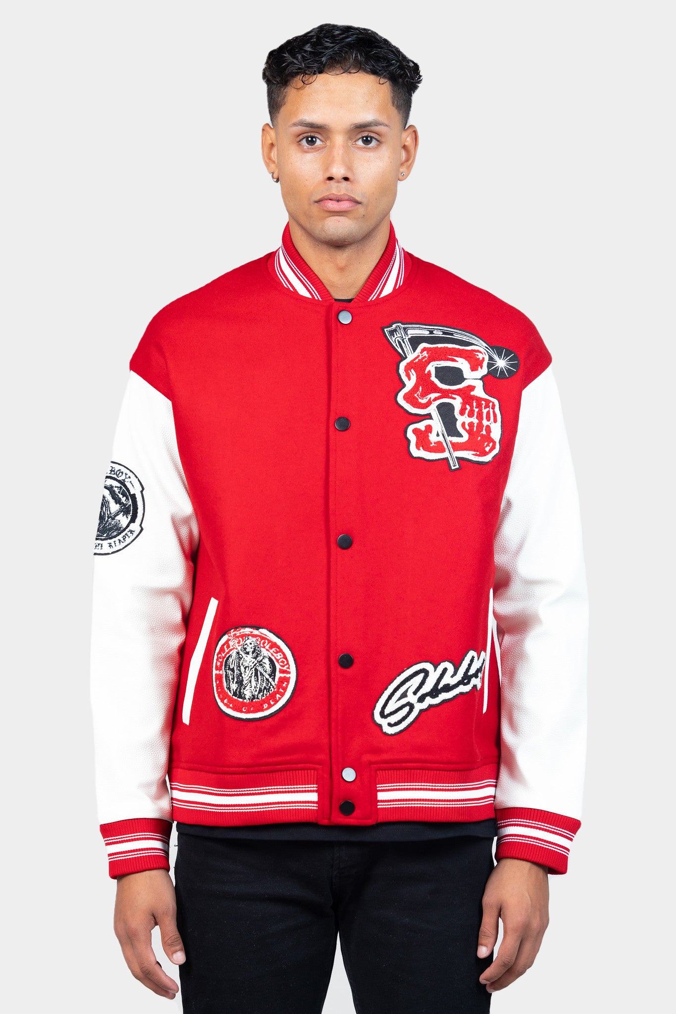 REAPER VARSITY JACKET [RED] – SOLEBOY®